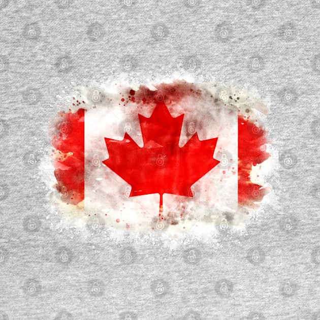 CANADA National flag watercolor artwork by Naumovski